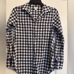 Jcrew Women’s navy blue Checkered Shirt